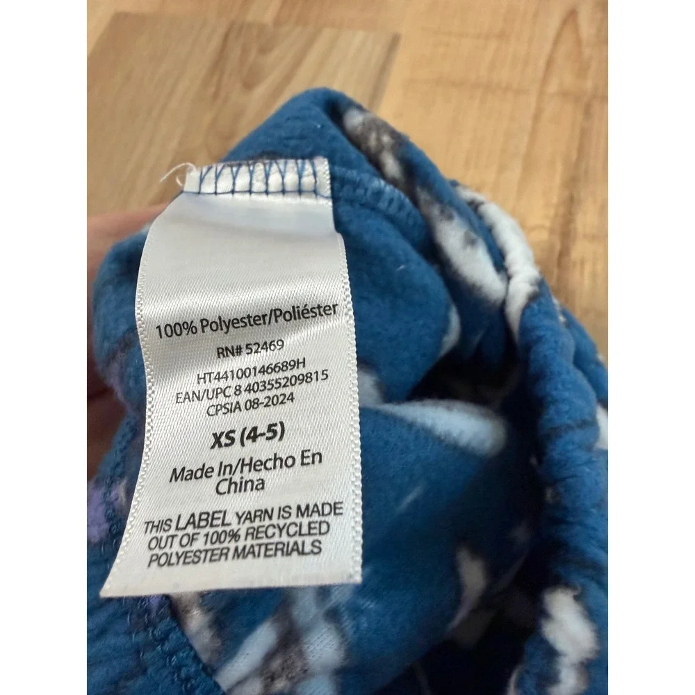 Holiday Time Kids XS 4-5 Blue Snowboarding Yeti Fleece Pajama Pants Sleepwear